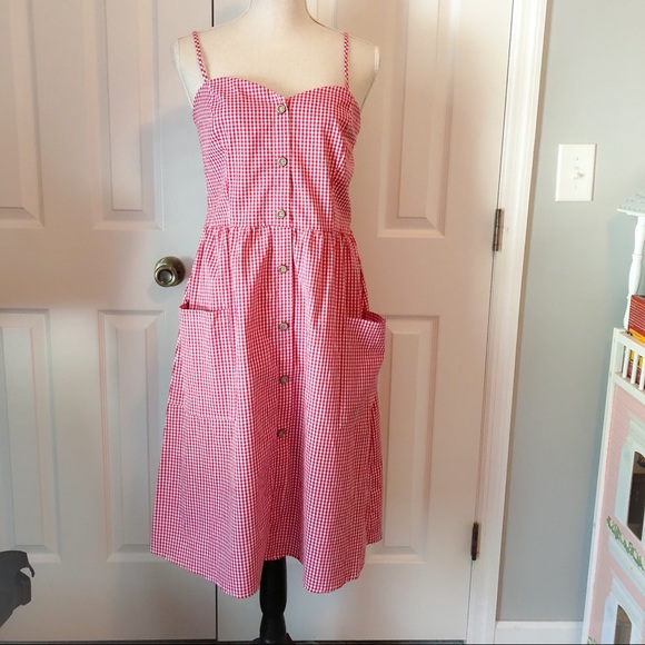 red gingham sundress